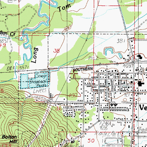 Topographic Map of Veneta Municipal Court, OR