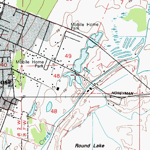 Topographic Map of Scappoose Public Works, OR