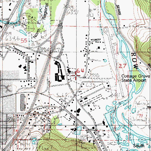 Topographic Map of Cottage Theatre, OR