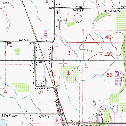 Topographic Map of Eugene Professionsal Rodeo Oregon Horse Center, OR