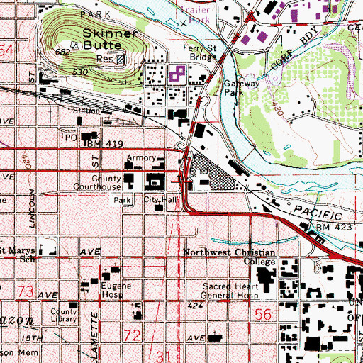 Topographic Map of Federal Courthouse Bankruptcy Court, OR