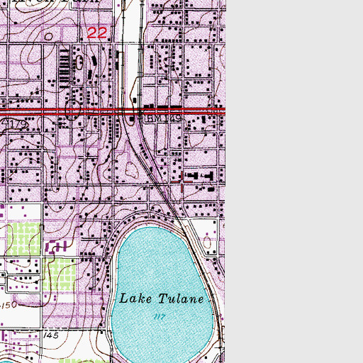 Topographic Map of Highlands County Emergency Medical Services Avon Park, FL