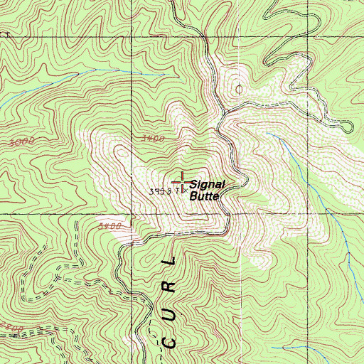 Topographic Map of Signal Butte, CA