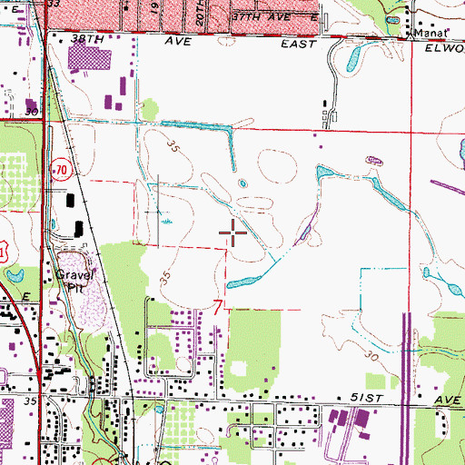 Topographic Map of Manatee County Emergency Medical Services, FL