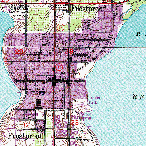 Topographic Map of Polk County Emergency Medical Services Station 93, FL