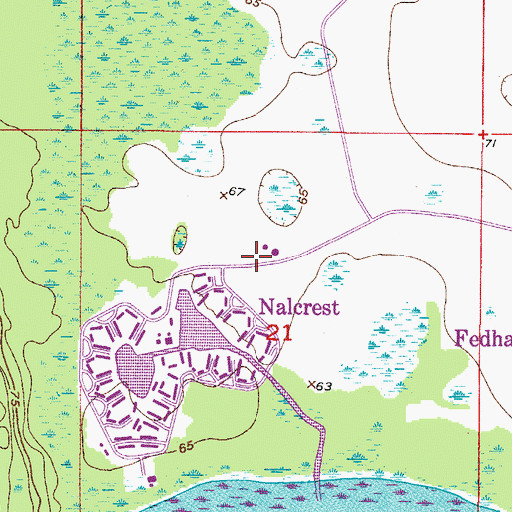 Topographic Map of Polk County Emergency Medical Services Station 6 Nalcrest, FL