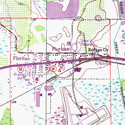 Topographic Map of Polk County Emergency Medical Services Station 81, FL