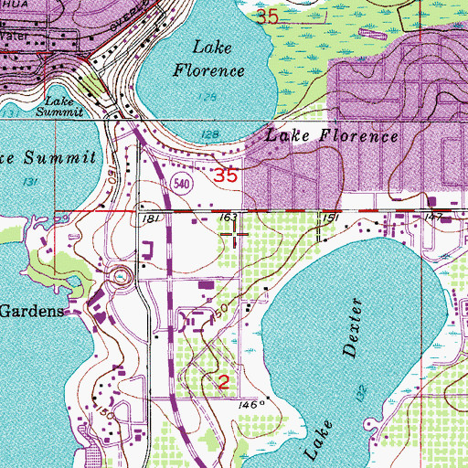 Topographic Map of Polk County Emergency Medical Services Station 58, FL