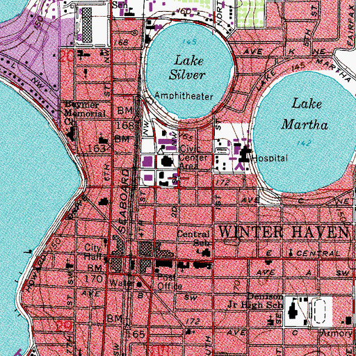 Topographic Map of Polk County Rescue Station 51 Winter Haven, FL