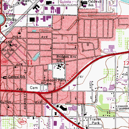 Topographic Map of Polk County Emergency Medical Services Station 9 - 30 Auburndale, FL