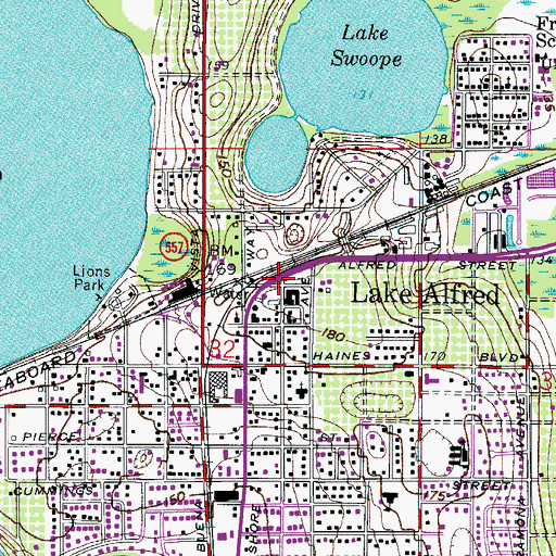 Topographic Map of Polk County Emergency Medical Services Station 25 Lake Alfred, FL