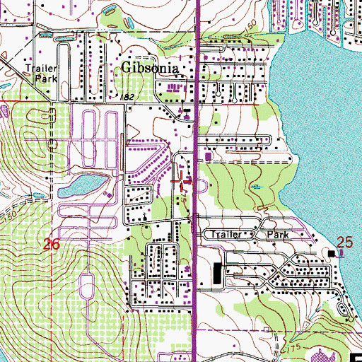 Topographic Map of Polk County Rescue Station 11/12 North Lakeland, FL
