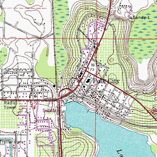 Topographic Map of Polk County Rescue Station 131 Polk City, FL