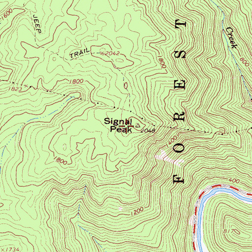 Topographic Map of Signal Peak, CA