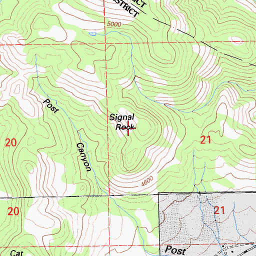 Topographic Map of Signal Rock, CA