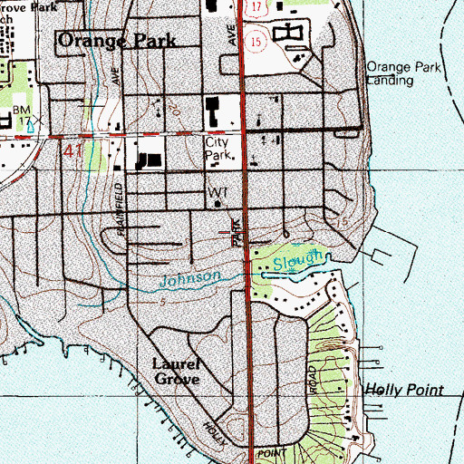 Topographic Map of Saint Vincent's Ambulance Service, FL