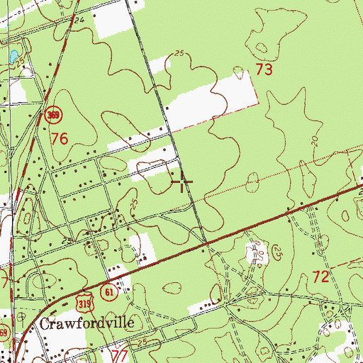 Topographic Map of Wakulla County Ambulance Service, FL