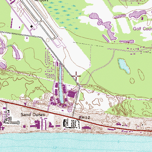 Topographic Map of Okaloosa County Emergency Medical Services Station 10, FL