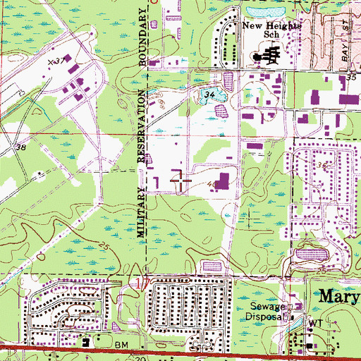 Topographic Map of Okaloosa County Emergency Medical Services Station 8, FL