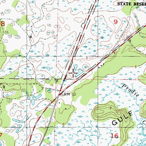 Topographic Map of Levy County Emergency Medical Services Station 5, FL