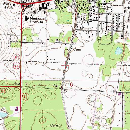 Topographic Map of Levy County Emergency Medical Services Station 4, FL