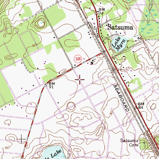 Topographic Map of Putnam County Emergency Medical Services Rescue Station 83, FL