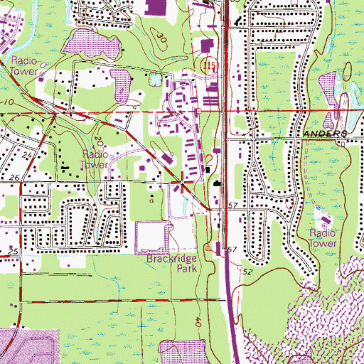 Topographic Map of Jacksonville Fire and Rescue Department Rescue 28, FL