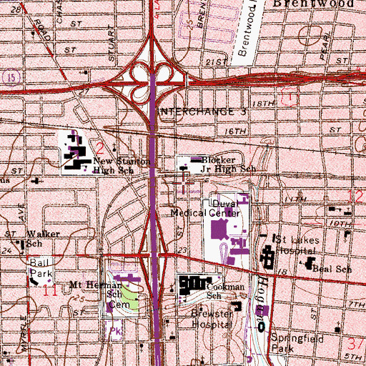 Topographic Map of Jacksonville Fire and Rescue Department Rescue 4, FL