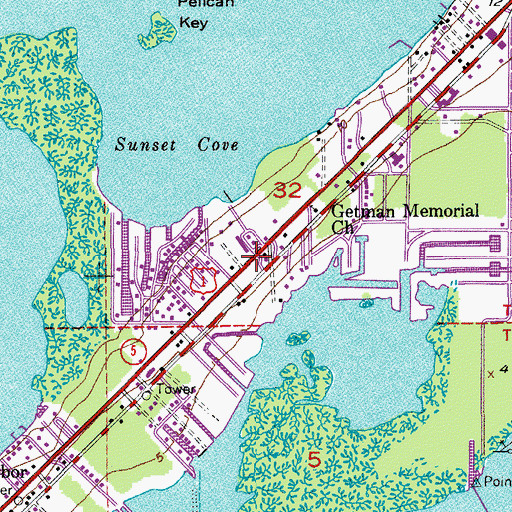 Topographic Map of Key Largo Volunteer Ambulance Corps, FL