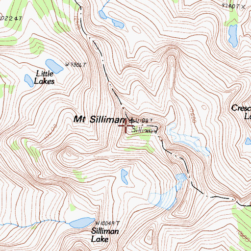 Topographic Map of Mount Silliman, CA