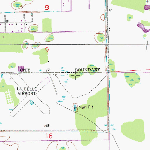 Topographic Map of Hendry County Emergency Medical Services Station 219, FL