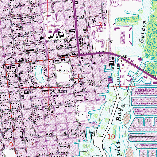 Topographic Map of Collier County Emergency Medical Services Station 1, FL