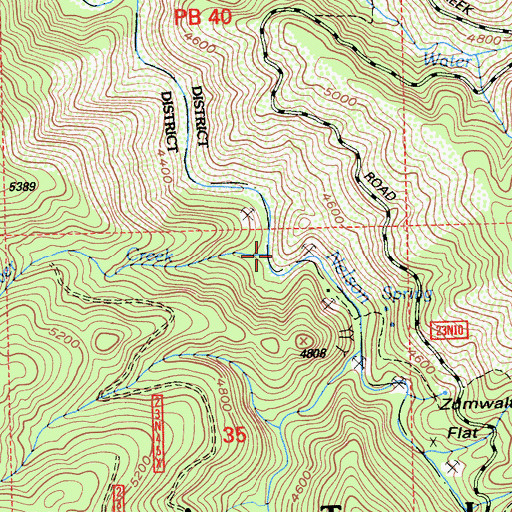 Topographic Map of Silver Creek, CA
