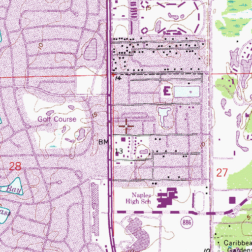 Topographic Map of Collier County Emergency Medical Services Station 2, FL