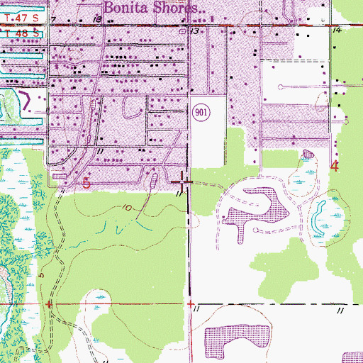 Topographic Map of Collier County Emergency Medical Services Station 43, FL