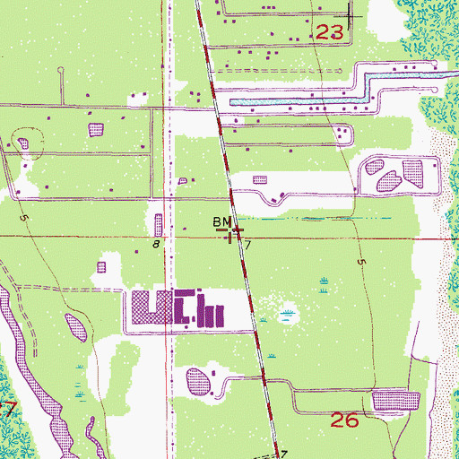 Topographic Map of Lee County Emergency Medical Services, FL