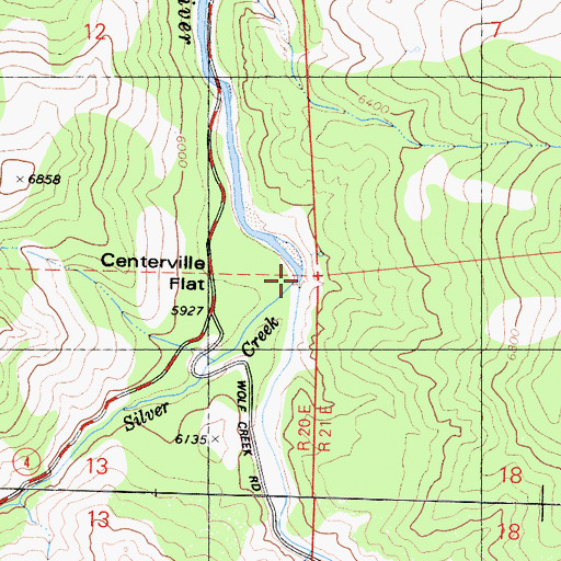 Topographic Map of Silver Creek, CA