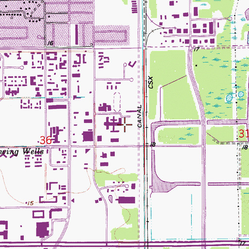 Topographic Map of Lee County Emergency Medical Services, FL