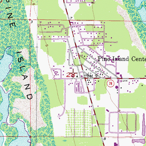 Topographic Map of Lee County Emergency Medical Services, FL