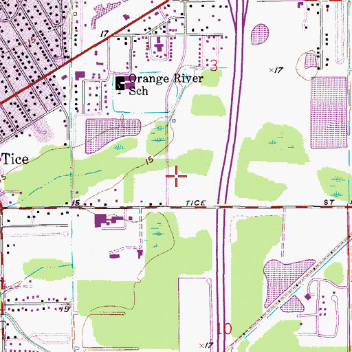 Topographic Map of Lee County Emergency Medical Services Station 26, FL