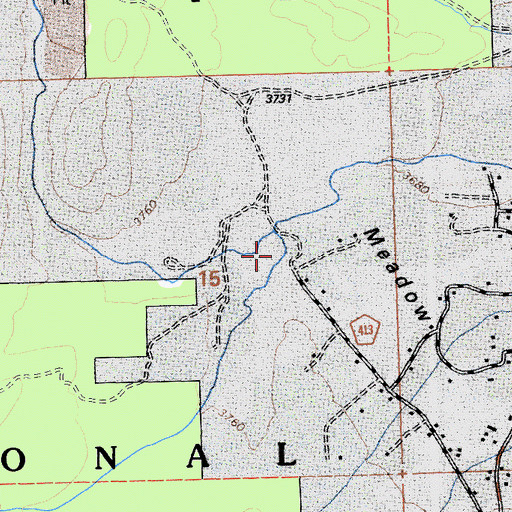 Topographic Map of Silver Creek, CA