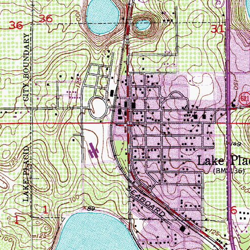 Topographic Map of Highlands County Emergency Medical Services Lake Placid, FL