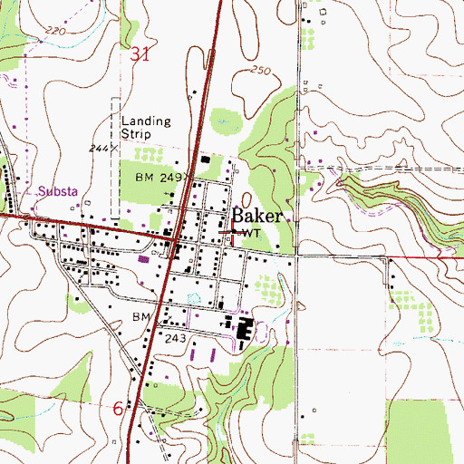 Topographic Map of Okaloosa County Emergency Medical Services Station 5, FL