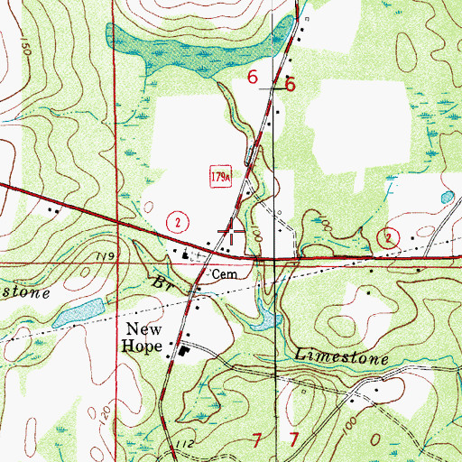 Topographic Map of Holmes County Emergency Medical Services Station 3, FL
