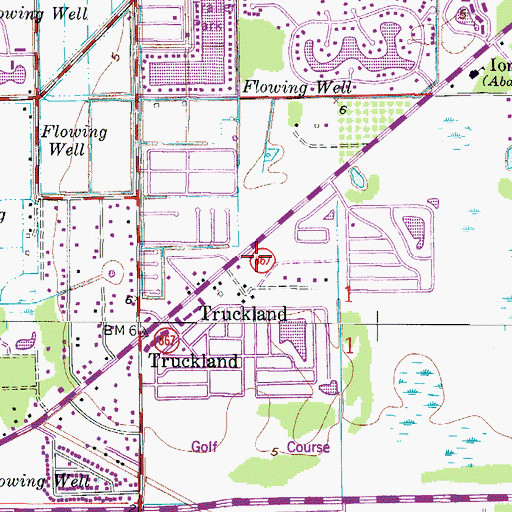 Topographic Map of Lee County Emergency Medical Services, FL