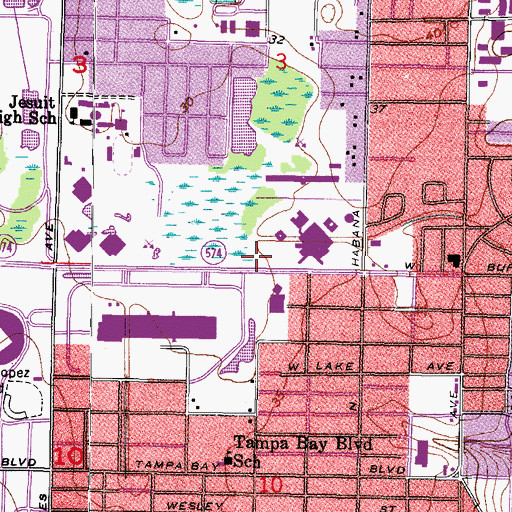 Topographic Map of Bayfront Medical Center Bayflite Station 3 Ambulance, FL