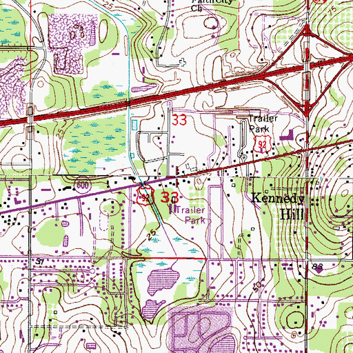 Topographic Map of Americare Ambulance Service, FL
