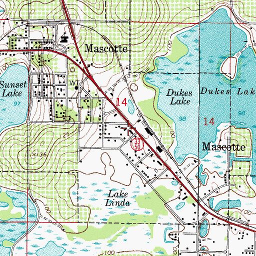 Topographic Map of Lake Emergency Medical Services Station 311, FL