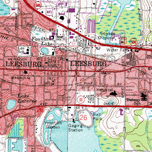 Topographic Map of Lake Emergency Medical Services Station 221, FL