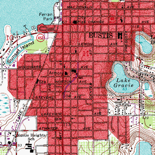 Topographic Map of Lake Emergency Medical Services Station 141, FL
